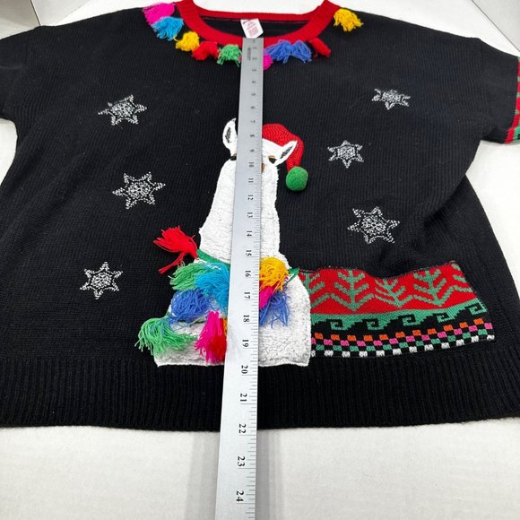 Holiday Time Women's Size Large 12-14 Llama Christmas Sweater Preowned - Picture 11 of 13